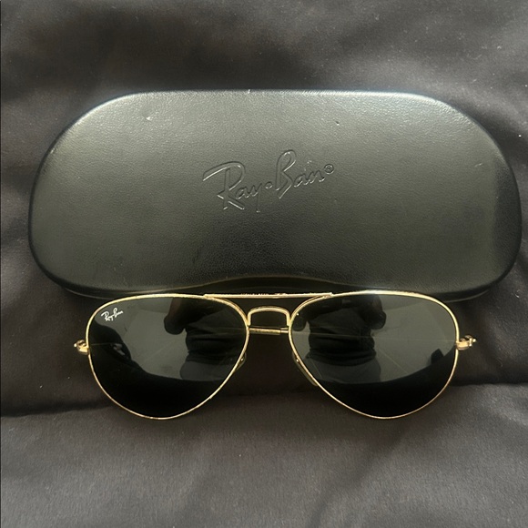 Ray-Ban Accessories - Ray-Ban Gold Aviator and Silver Rectangle Sunglasses with Dark Lenses
